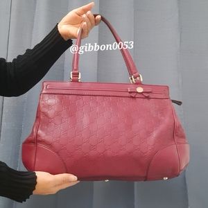 Authentic Gucci GG Mayfair Raspberry leather tote bag. ECU